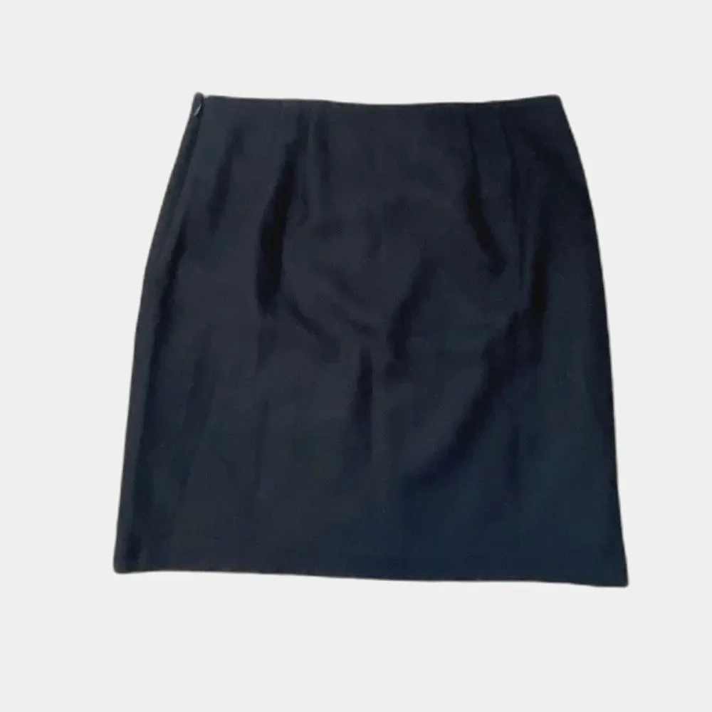 Talbots Wool Blend Black Pencil Skirt Womens 12 Academia Preppy Office Classic